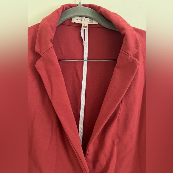 Philosophy Deep Red Womens Blazer 8 Stretch Single Breast Business Casual Preppy - Picture 6 of 10